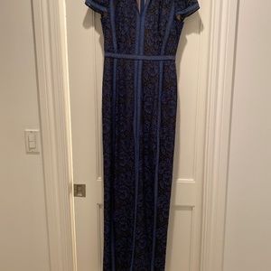 Bcbg cap- sleeve long dress